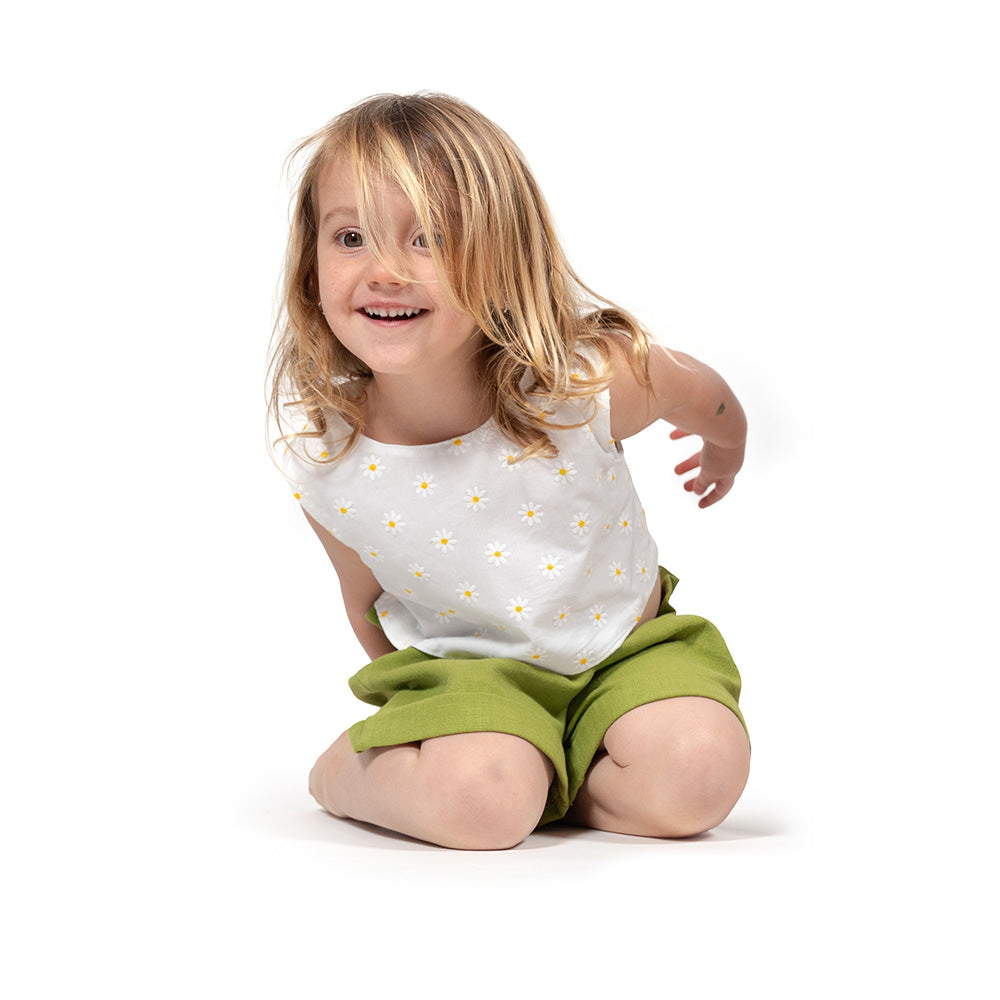 Pantaloni Short Arricciati Verde