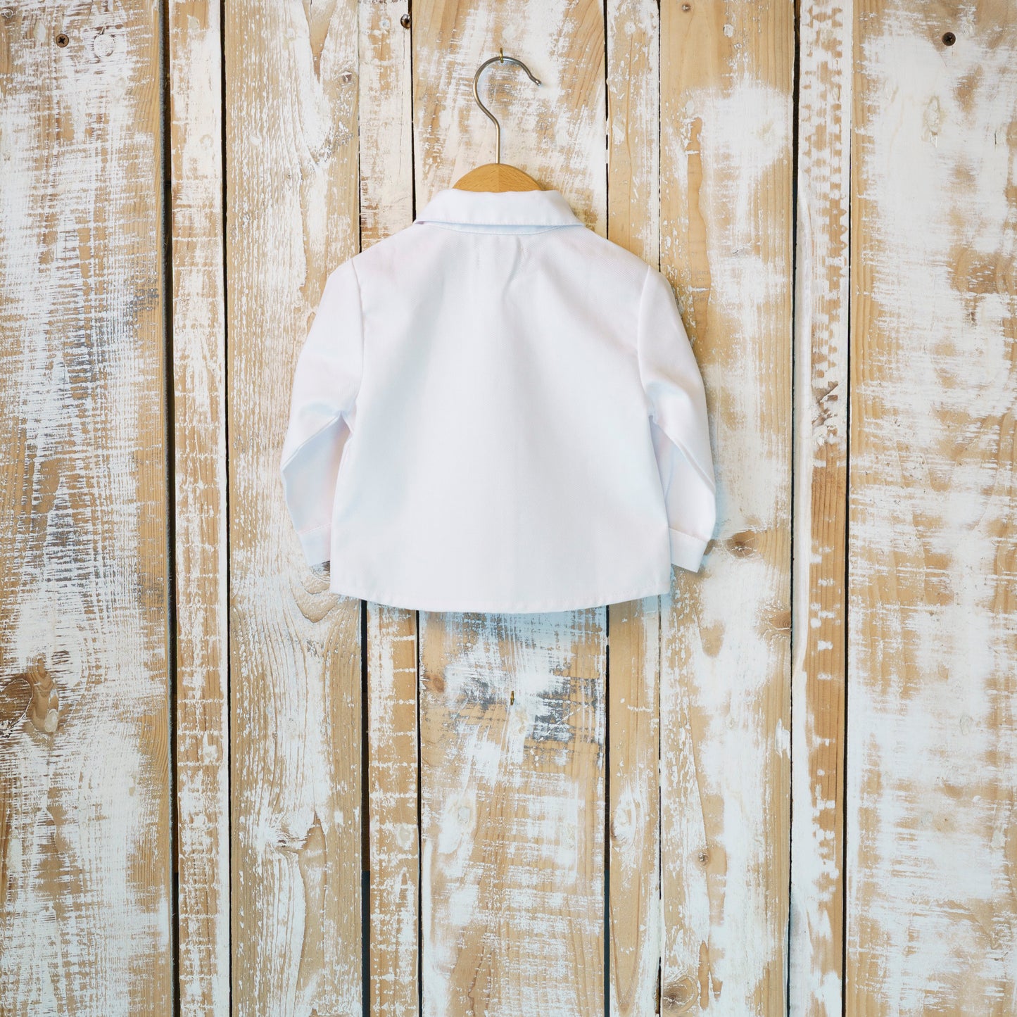 Camicia Bianca Piquet con Applicazione Colletto